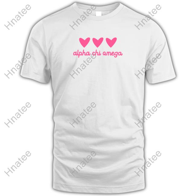 Alpha Chi Omega Pink Hearts Tee Shirt