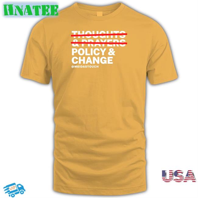 Meidastouch Merch Thoughts & Prayers Policy & Change Tank Top Meidas Ceejay