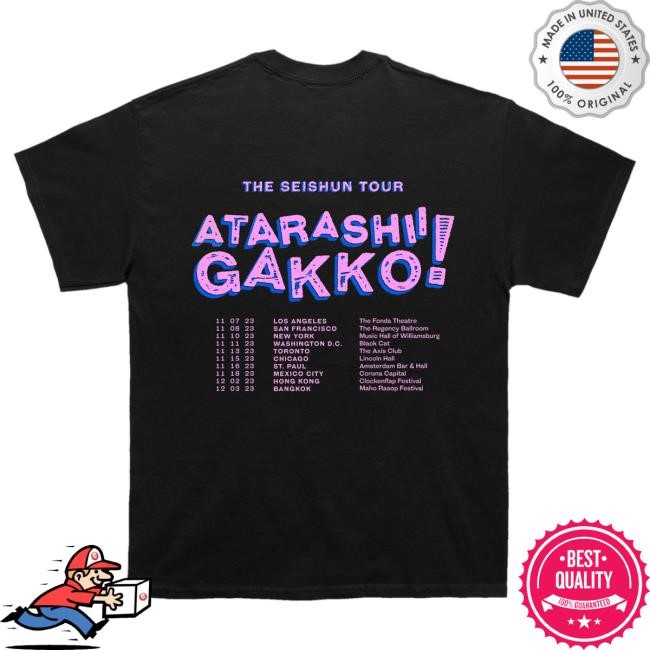 Official Atarashii Gakko Merch Ag 2023 Black Tour T Shirt