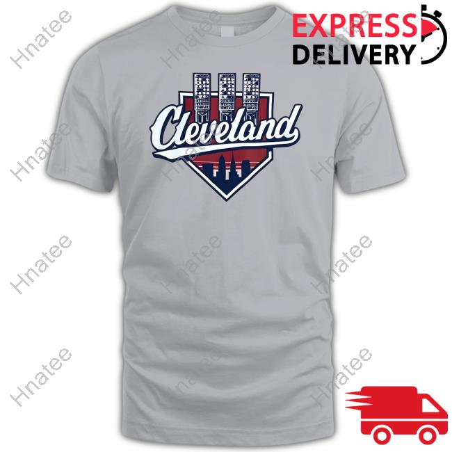Cleveland Baseball Lights Beige Tee Shirt