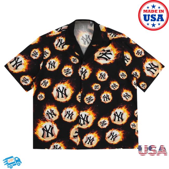 Official Pleasures Clothing Store Shop Fireball Button Down New York Yankees Shirt 2023