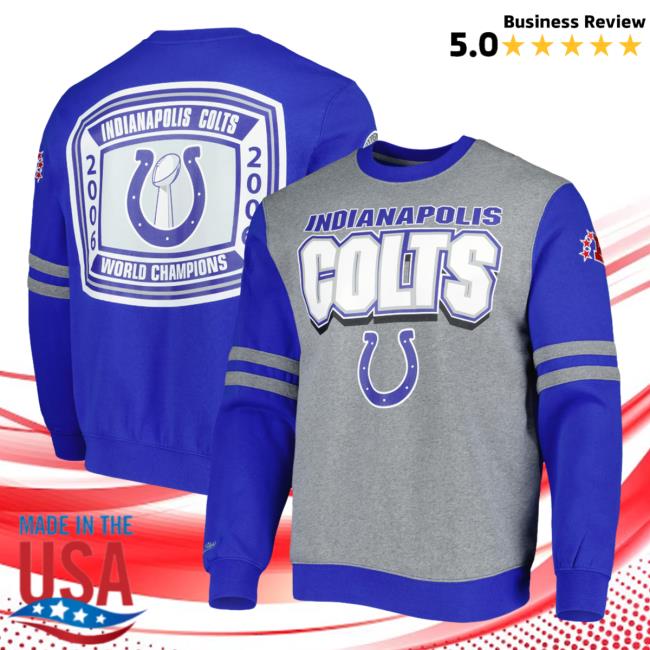 Official Indianapolis Colts Mitchell & Ness Heather Gray 3D All Over Print 2.0 Tee
