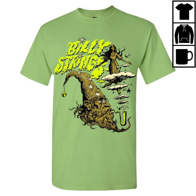 Official Billy Strings Merch Store Shop Billy Strings Online Exclusive: Green Wizard Head Popover Shirt (Maarten Donders)