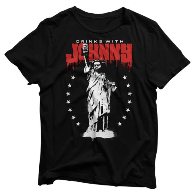 Official Drinks With Johnny Merch Liberty & Beers For All Shirt New
