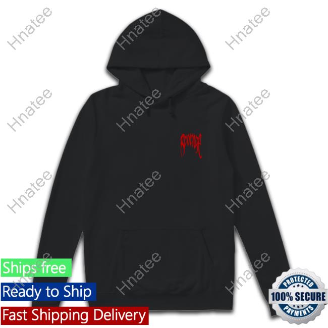 Red Logo Basic Pull Over Hoodie Black