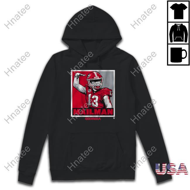 Georgia Football Stetson Bennett Iv Mailman Poster Hooded Sweatshirt
