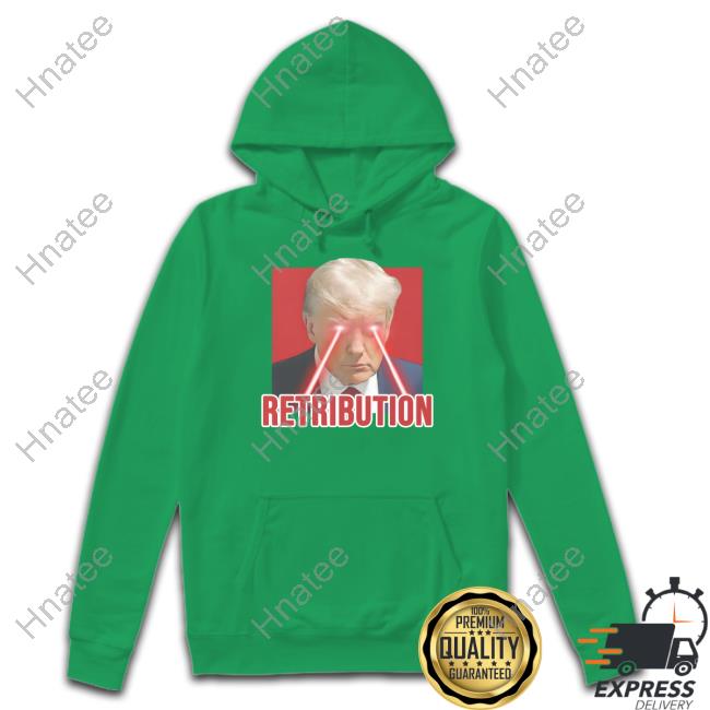 Joey Mannarino Retribution With Laser Eyes Trump Mugshot Hoodie