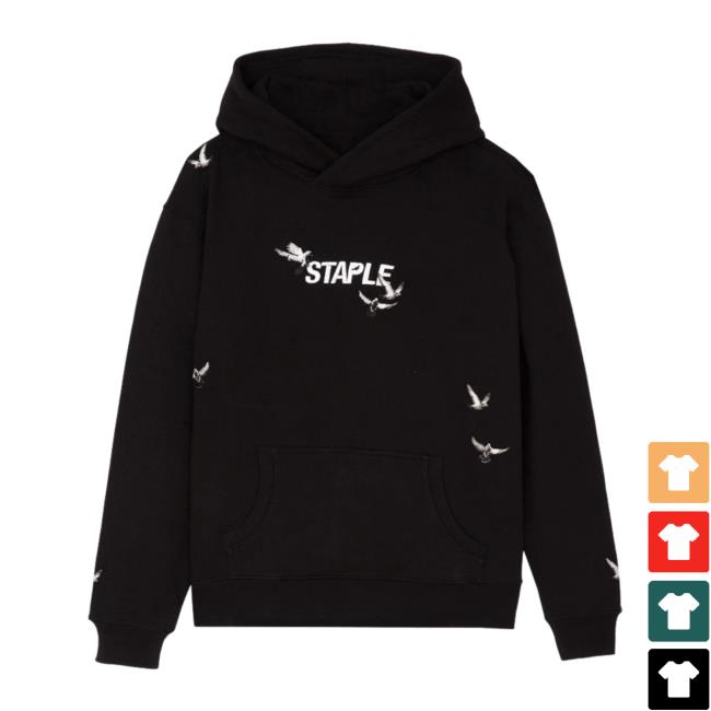 Official Staple Pigeon Clothing Flock Logo Hoodies Black Staplepigeon