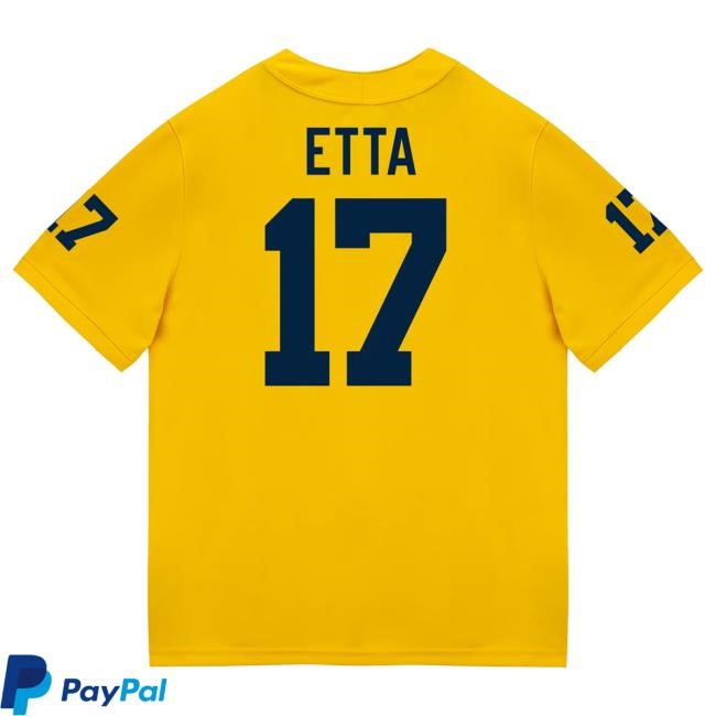 The M Den Michigan Wolverines #17 Enow Etta Student Athlete Maize Football Jersey T Shirt
