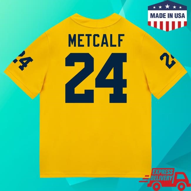 Michigan Wolverines #24 Tevis Metcalf Student Athlete Maize Football Jersey Tshirt The M Den Shop