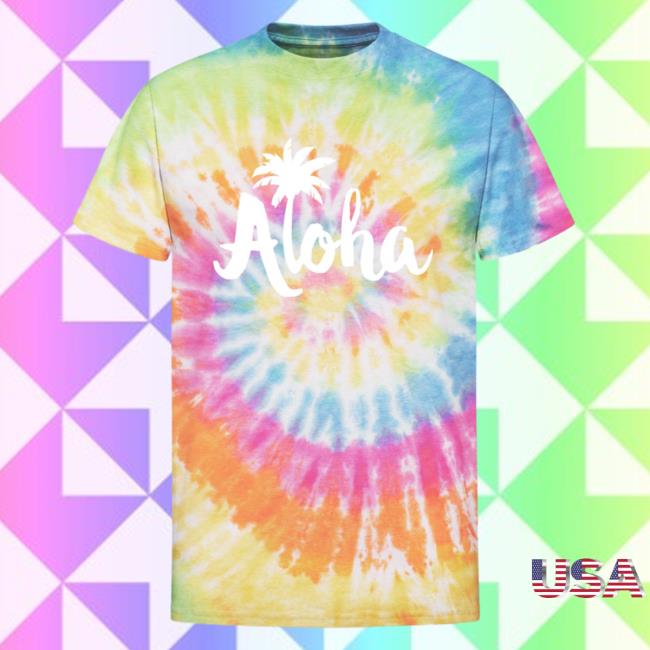 Vintage Aloha Beach T Shirt Hawaii Beach Tropical Unisex Tie Dye T Shirt