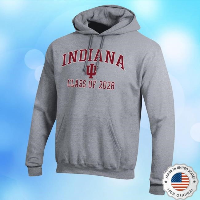Official Shop Big Ten Store Mens Indiana Hoosiers Crimson Champion Font Class of 2028 Powerblend Hood