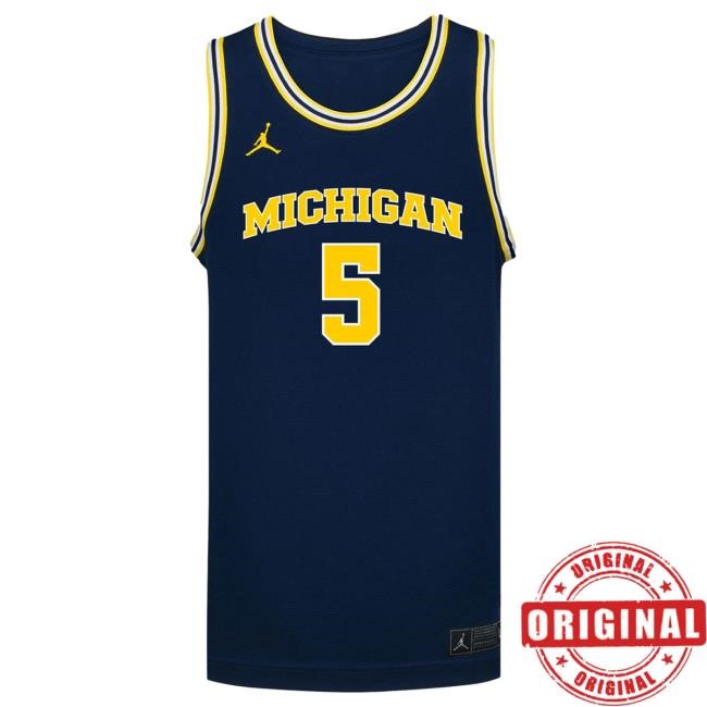 Michigan Wolverines #5 Brooke Daniels Student Athlete Blue Women's Basketball Jersey Tees | The M Den Official Merch Store Shop