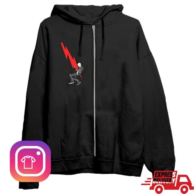 Official Queens Of The Stone Age Qotsa Lightning Bolt Black Zip Hoodie