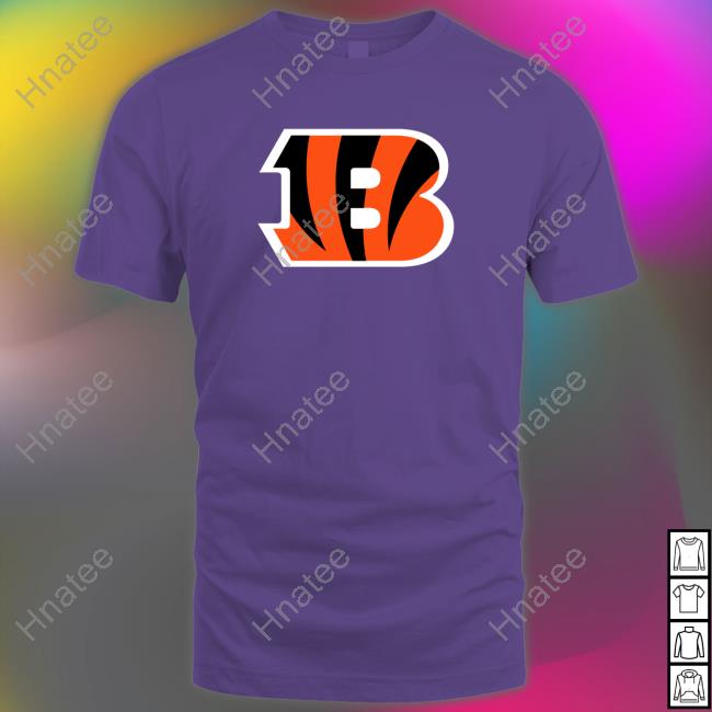 Rebel Sports Merch Official Cincinnati Bengals Primary Colour Logo Long Sleeve Tee Shirt