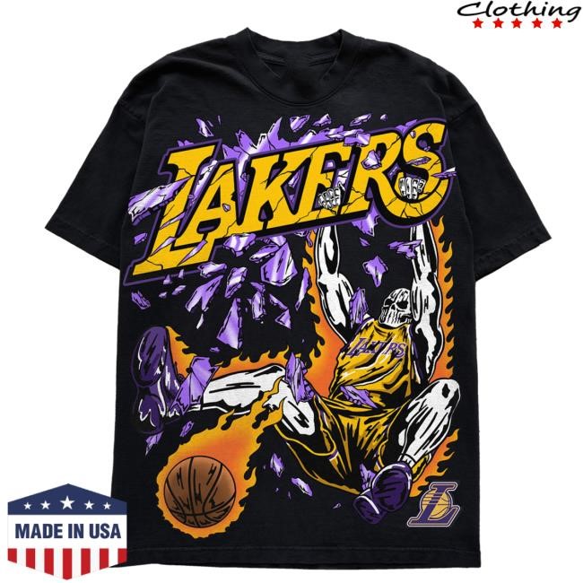 Lakers Slam Dunk Tees - Black Tees | Warren Lotas Official NBA