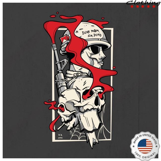Official Dear Mom I'm Dead Shop Burn Out | Vintage Black | Crew Red Dearmomimdead
