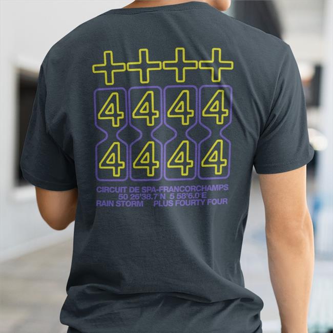 Plus44 Merch +44 Minimal Enginel Circuit De Spa Francorchamps Rain Storm Plus Fourty Four Tee Shirt Lewis Hamilton