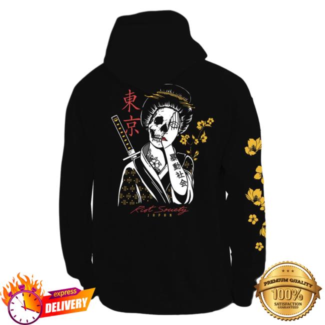 Official Riot Society Merch Store Shop Riot Society Geisha Shame Pull Over Hoodie RiotSociety Apparel Clothing