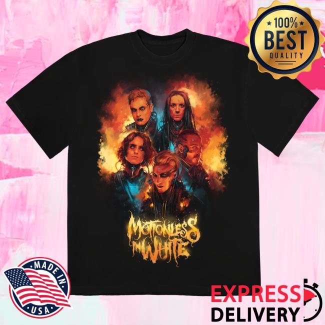 Official Miwmerch Motionless In White The Dark Horizon Tour Flames Shirt New Miw Merch Store