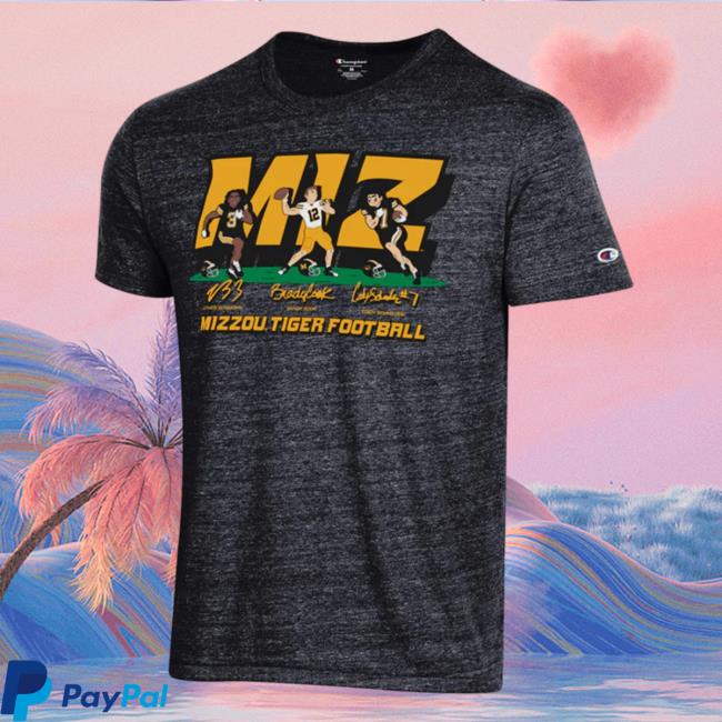 Mizzou Tigers Champion Three Player Nil Brady Burden Schrader Football Black Shirt