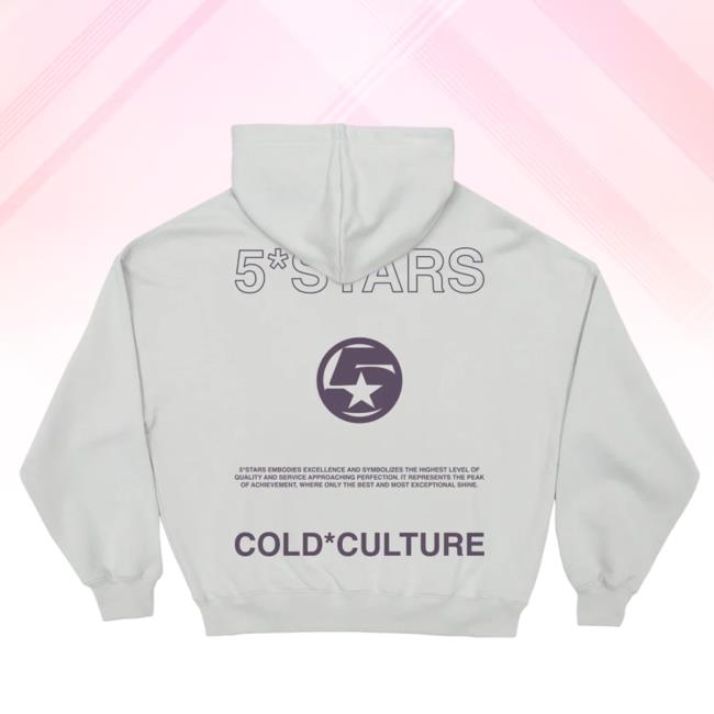 5*Stars Pull Over Hoodie Light Gray Cold Culture World Wide Shop Merch 5*Stars Crew neck Sweatshirt Light Gray