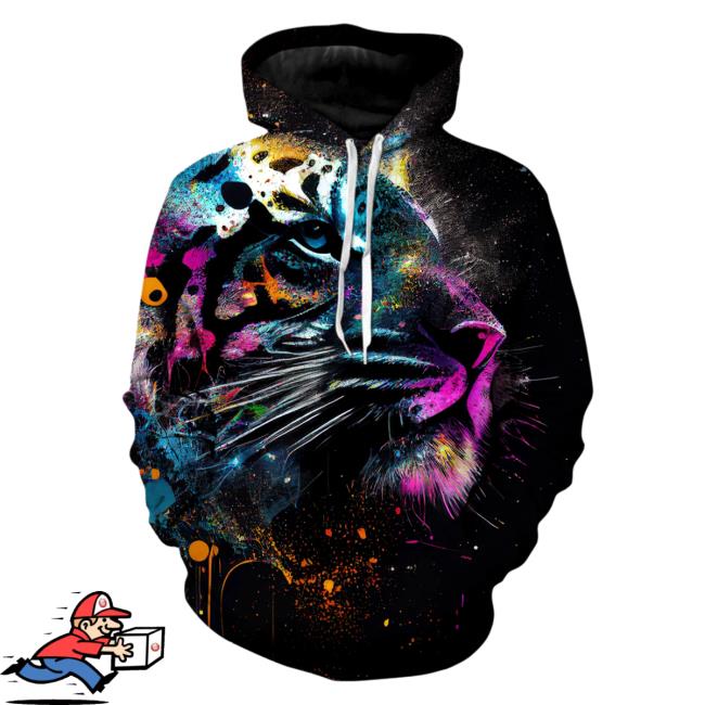 Official Iedm Clothing Galactic Tiger Unisex Hoody 3D All Over Print