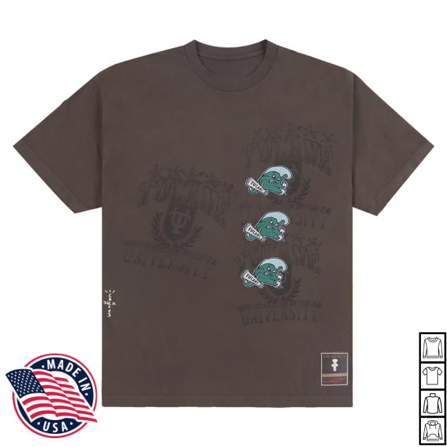 Official Travis Scott Utopia Merch Store CJ X M&N X TULANE UNIVERSITY SEAL Shirt 2024 Travis Scott Apparel Clothing TravisScott