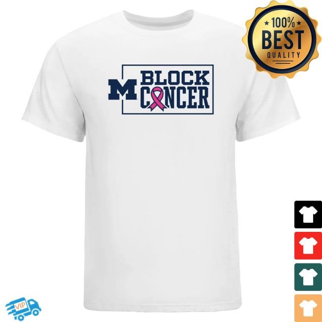 Michigan Wolverines Block Cancer Pink Ribbon Hot Shirt The M Den Official Shop