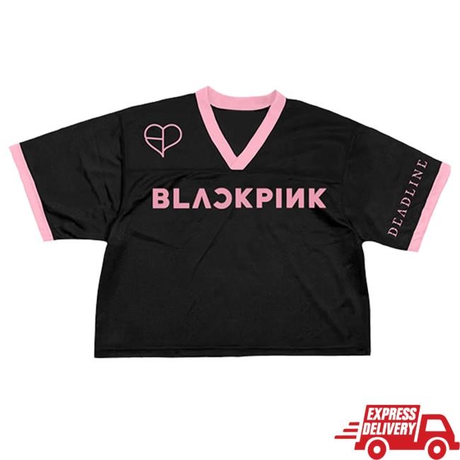 Deadline Tour Merch BLACKPINK Cropped Jersey Chicago Black Tees | Blackpink Official Merch Store