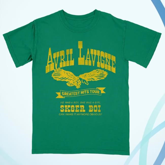 Official Avril Lavigne Merch Store Sk8er Boi Green Shirt
