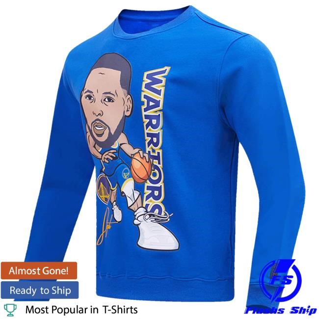 Stephen Curry Merch - Warriors Shop |Pro Standard Stephen Curry Royal Golden State Warriors Avatar Pullover Crewnecks