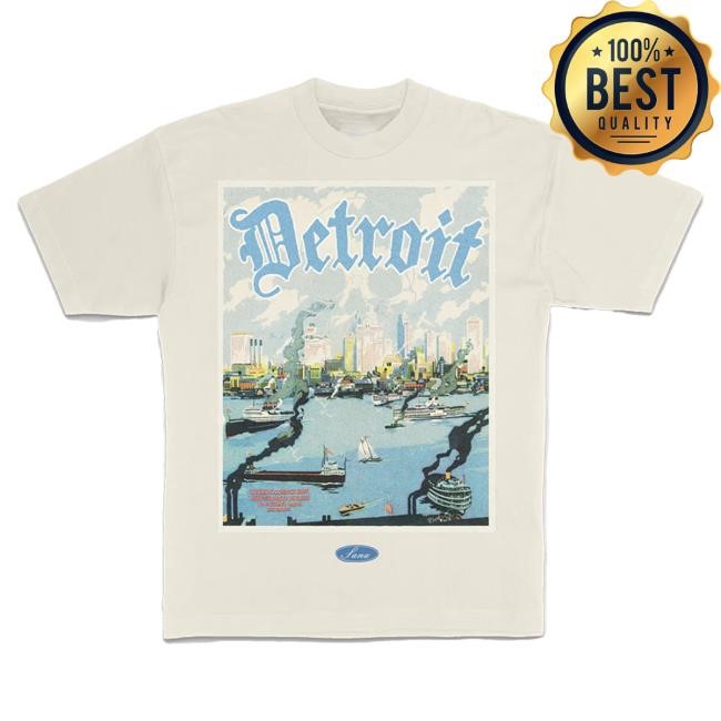 Official Sana Detroit Clothing Store Shop Detroit River T Shirt - Cream SanaDetroit