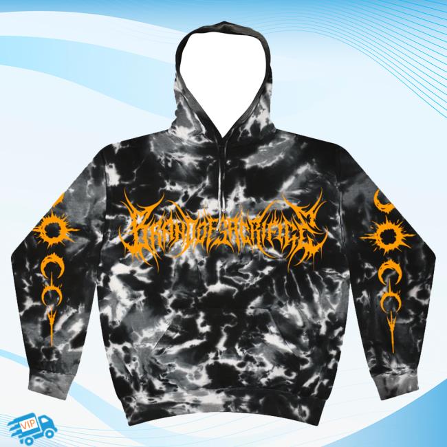 Official Brand Of Sacrifice Merch Murder Multi-Black Tie Dye Pull Over Hoodie