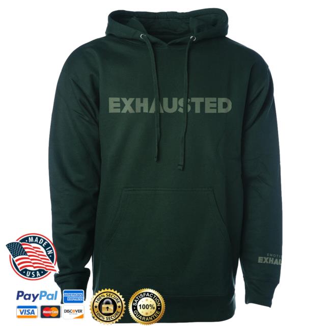 Official Philip Defranco Merch Store Beautiful Bastard Exhausted Popover Hoodie - Green Beautifulbastard Philipdefranco Shop