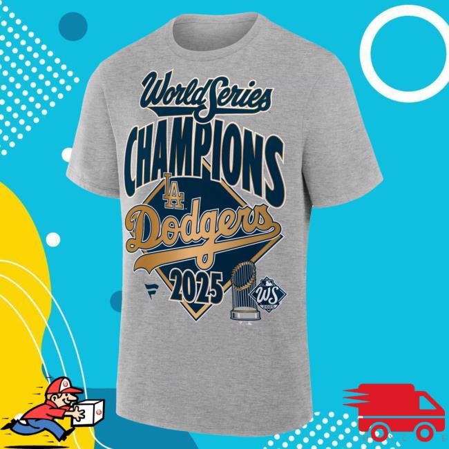 Official Men's Los Angeles Dodgers Fanatics Steel 2025 World Series Champions Locker Room Authentic T Shirt Mlb Shop