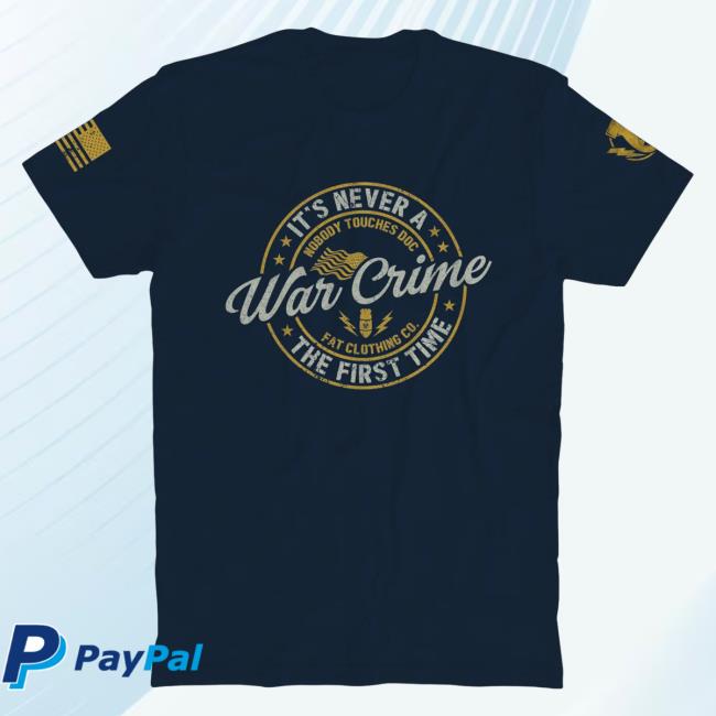 Official The Fat Electrician Merch Bunker Branding War Crime T-Shirt Navy