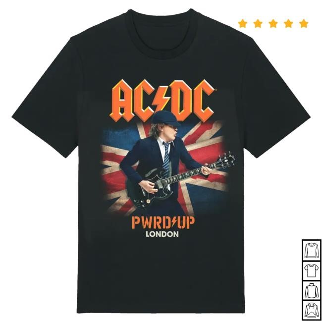 Official Ac Dc Merch Store AC/DC Union Jack London 2024 Tour T-Shirt Ac Dc Shop Acdc Clothing