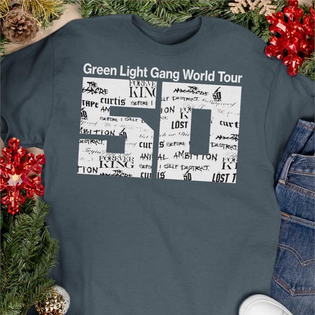 G Unit Brands Merch Green Light Gang World Tour Concert 50 Tee 50cent