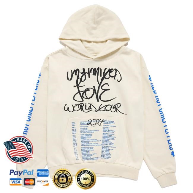 Official Red Hot Chili Peppers Unlimited Love Usa Tour Popover Sweatshirt 2024 - Black/Blue