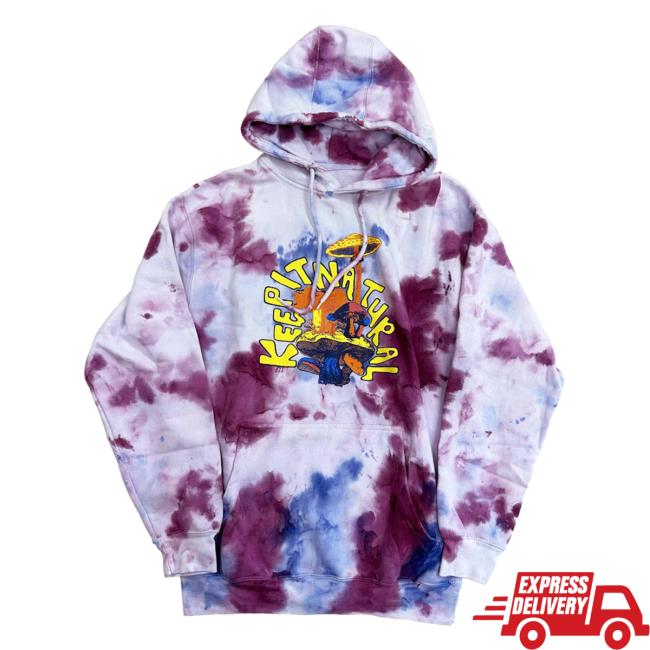 Official Altru Apparel Clothing Keep It Natural Tie Dye Hoodies Mustard