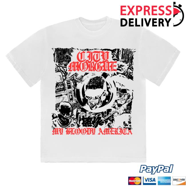 Official City Morgue Clothing Shop City Morgue Punk My Bloody America Hot Shirt White Citymorgue Merch