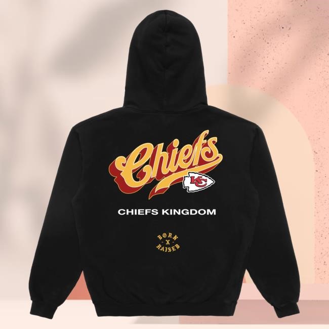 Official Born X Raised Clothing Born X Raised + Chiefs Pro Script Top Shirt: Black NFL 2025 Kickoff