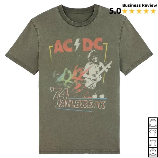 Official Ac Dc Merch Store AC/DC 74 Jailbreak Repeat Shirt Ac Dc Shop Acdc Clothing