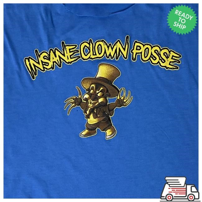 Official Icp Merch Clothing Store Insane Clown Posse "Baby Ringmaster" Womens Raw Edge Tank Top In Blue T Shirt